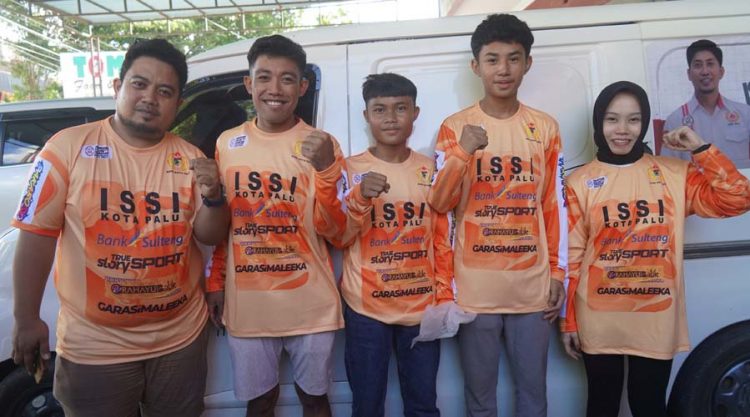 Empat atlet muda yang diutus ISSI Kota Palu untuk mengikuti kejuaraan MTB di palolo, Sulsel. (Foto: ISSI Kota Palu)