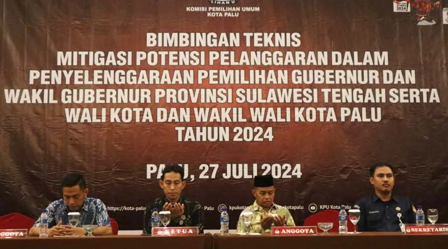Bimtek Mitigasi Potrensi Pelanggaran dalam Penyelenggarana Pilkada di Kota Palu, di Palu, Sabtu (27/7/2024). (Foto: Humas KPU Kota Palu)