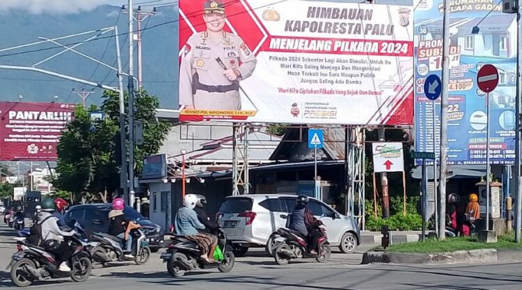 Salah satu billboard imbauan Kapolresta Palu di Palu, Sabtu(3/8/2024). (Foto: Humas Polresta Palu)