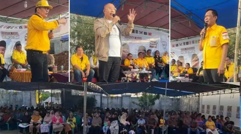 Juru kampanye Koalisi BerAmal (Ahmad Ali-Abdul Karim Aljufri) dari Partai Golkar saat kampanye di Desa Salodik, Rabu (23/10/2024). (Foto: Tim Media Partai Koalisi BERAMAL)