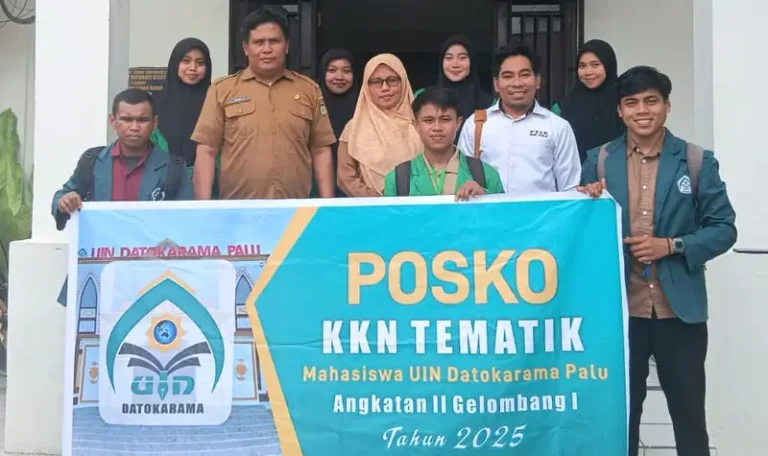 Mahassiwa UIN Datokarama di Posko KKN Tematik kelombang II 2025. (Foto: UIN Datokarama)