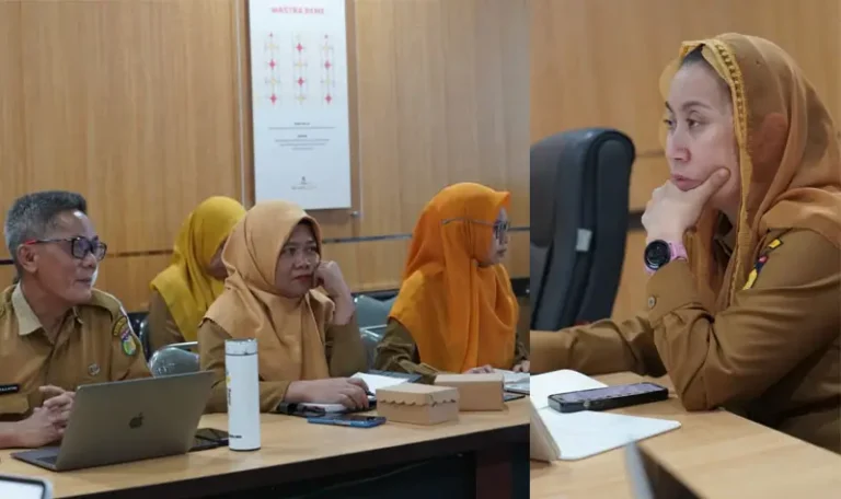 Wakil Wali KOta Palu, Imleda Lilianan Muhidin (kanan) pada verifikasi dan validasi Data Dukung Kriteria Kabupaten/Kota Sehat (KKS) 2025 secara virtual di ruang rapat Bappeda Kota Palu, Senin (21/4/2025). (Foto: Prokopim Setda Kota Palu/Iwan)