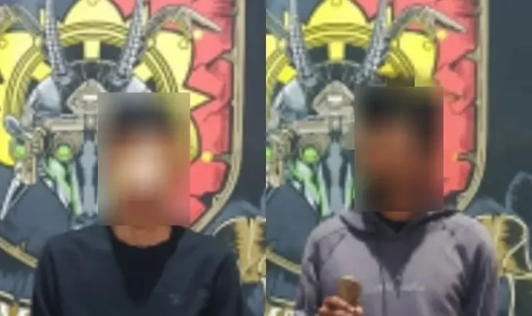 Dua terduga pelaku penganiayaan di kelurahan Poboya. (Foto: Humas Polresta Palu)