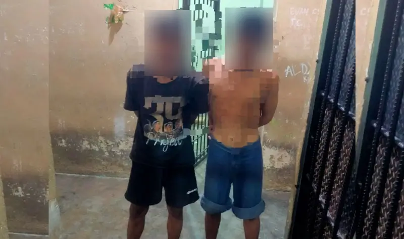 Dua residivis jambret yang ditangkap warga, Selasa (27/5/2025). (Fto: Humas Polresta Palu)